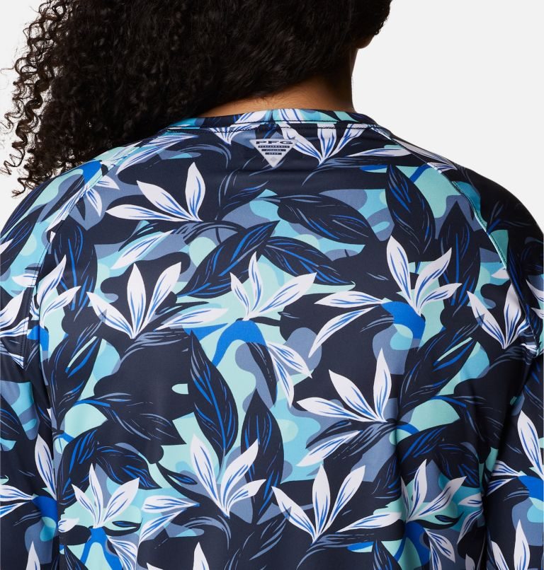 Women's Columbia PFG Super Tidal Tee II Long Sleeve Sweatshirts Flower | Plus Size CA-HLA3C